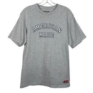 American Giant Flag Collection American Made Gray Heavyweight Cotton Casual Tee